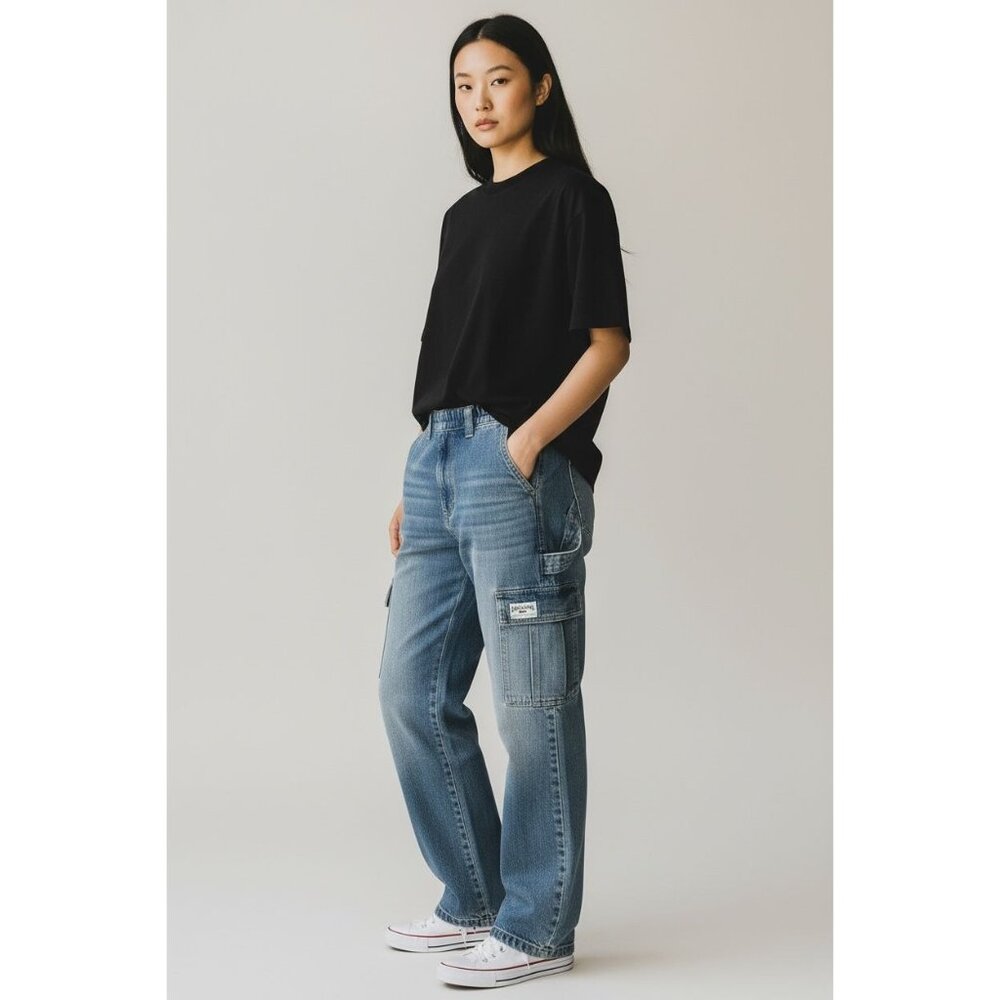 NEW BDG Urban Outfitters Denim Skate Jeans W27 L32 Womens Blue Carpenter Cargo